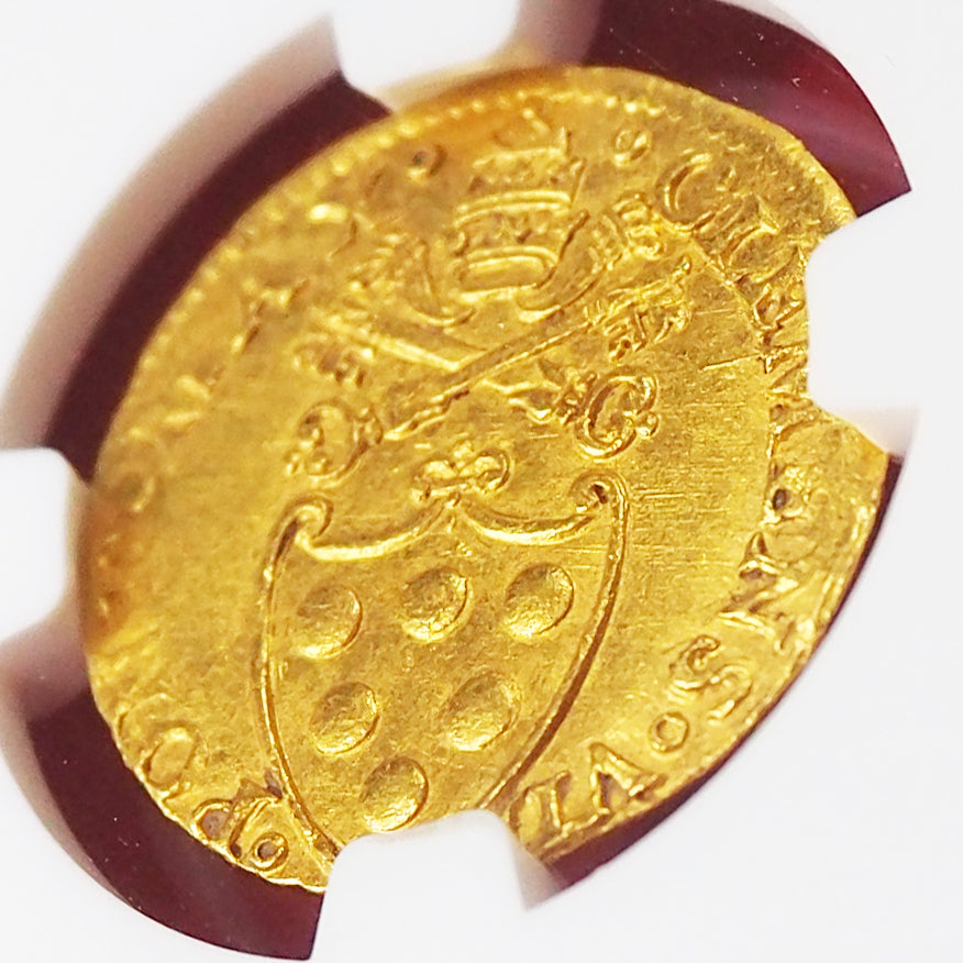 【★最高鑑定★レアデザイン】イタリア ダガット/フィオリーノ金貨 クレメンス7世 1523-34 MS62