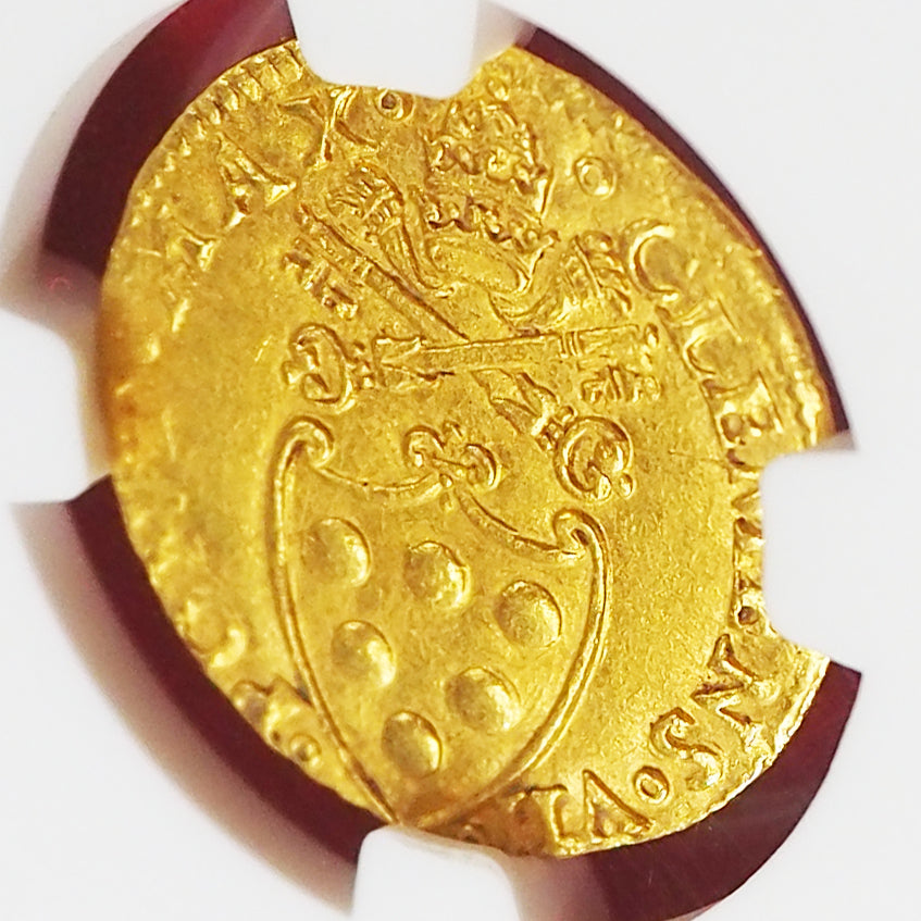 【★最高鑑定★レアデザイン】イタリア ダガット/フィオリーノ金貨 クレメンス7世 1523-34 MS62