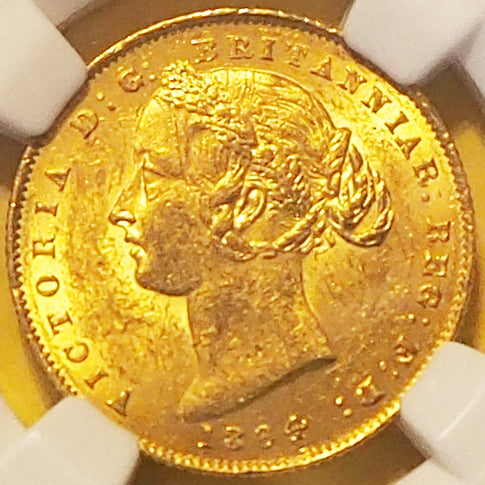 【最高数値MS61バンクシア】オーストラリア ソブリン金貨 ヴィクトリア 1864 MS61