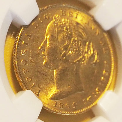 【最高数値MS61バンクシア】オーストラリア ソブリン金貨 ヴィクトリア 1864 MS61