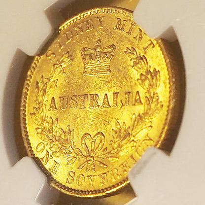 【最高数値MS61バンクシア】オーストラリア ソブリン金貨 ヴィクトリア 1864 MS61