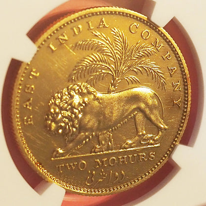 《 CC特別割引 》イギリス領インド ２モハール金貨 ウィリアム・ワイオン 1835 RESTRIKE PF62 ( NGC )