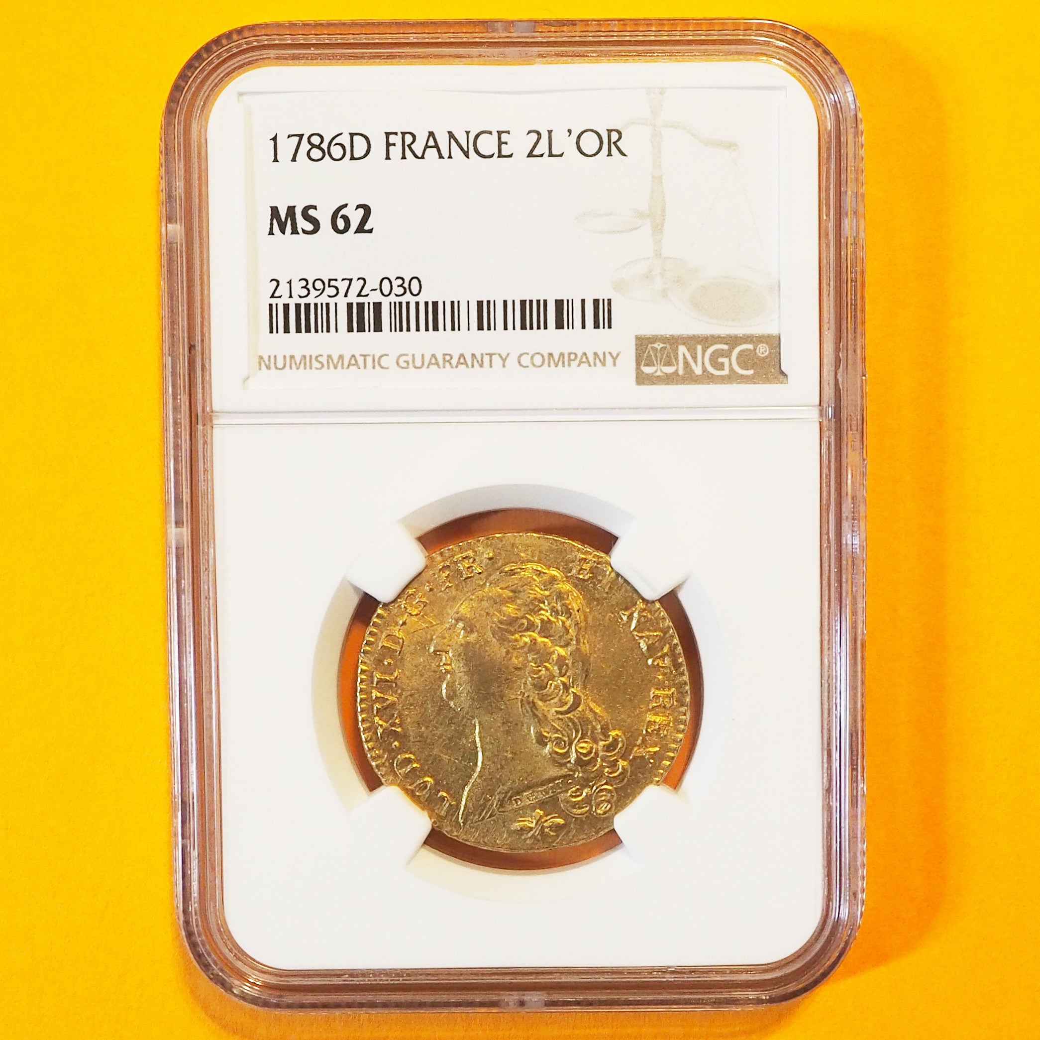 フランス ２ルイドール金貨 ルイ１６世 1786D MS62 ( NGC ) – CoinCity