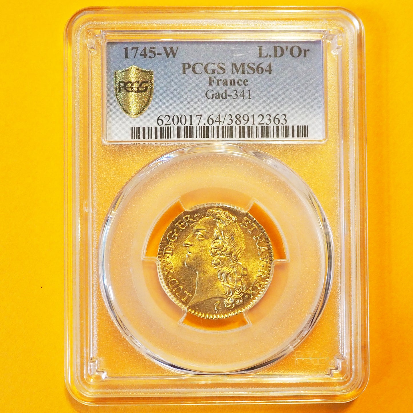 【稀少TOP2/準最高】フランス ルイドール金貨 ルイ15世 1745 MS64