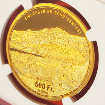 スイス ５００フラン金貨 オプヴァルデン 現代射撃祭 PF70 ULTRA CAMEO （ NGC ）