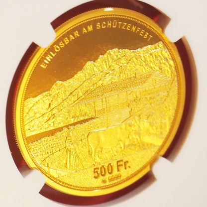 スイス 500フラン金貨 オプヴァルデン 現代射撃祭 PF70 ULTRA CAMEO