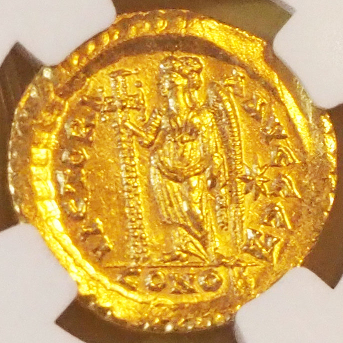 東ローマ帝国 ソリダス金貨 皇帝マルキアヌス AD450-457 Ch MS 5/5,5/5 ( NGC )