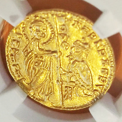 【ヴェネツィアの神金貨】ギリシャ ゼッキーノ金貨 ダガット アンドレア・ダンドロ 1343-54 MS66