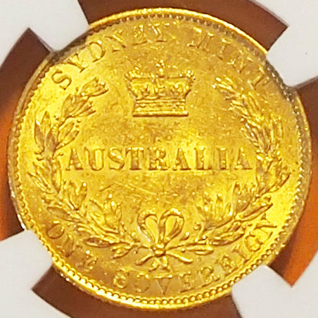 【栄光の象徴クィーン】オーストラリア ソブリン金貨 ヴィクトリア 1866 MS61