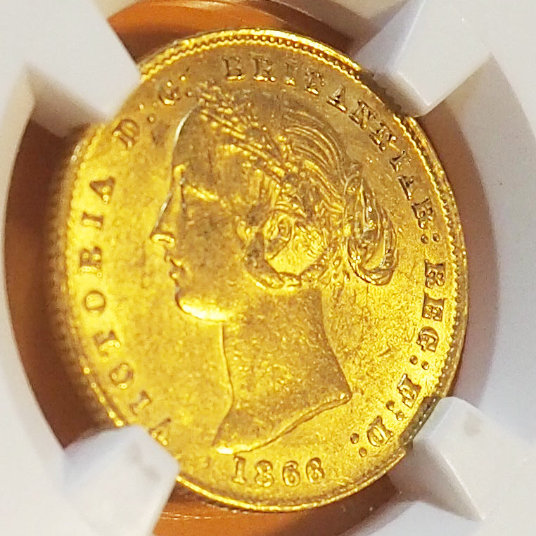 【栄光の象徴クィーン】オーストラリア ソブリン金貨 ヴィクトリア 1866 MS61