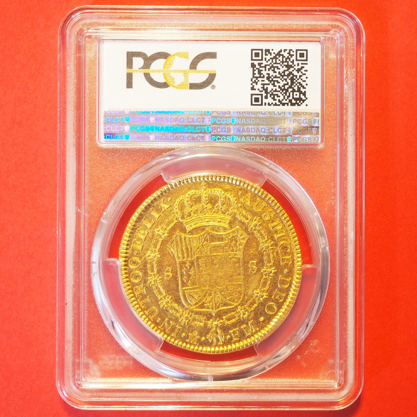 メキシコ ８エスクード金貨 カルロス４世 1794 AU55 ( PCGS )