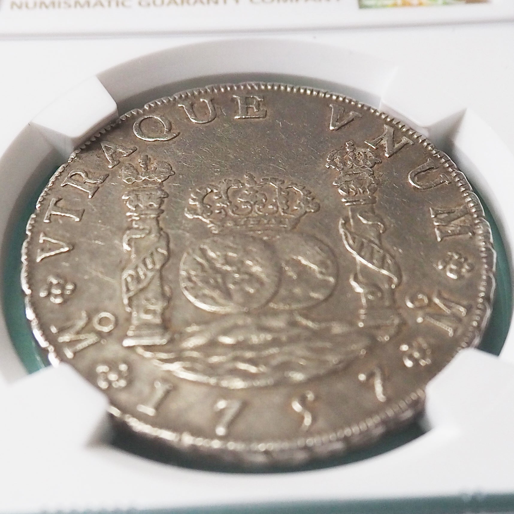 メキシコ ８レアル銀貨 ピラーダラー フェルナンド６世 1757 AU 