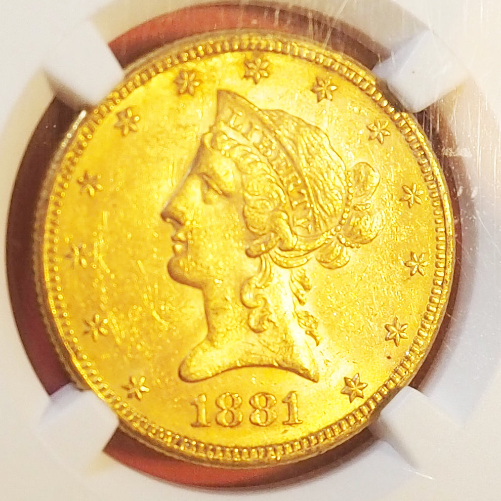 アメリカ １０ドル金貨 リバティー・ヘッド 自由の女神 イーグル 1881 MS62 ( NGC ) – CoinCity