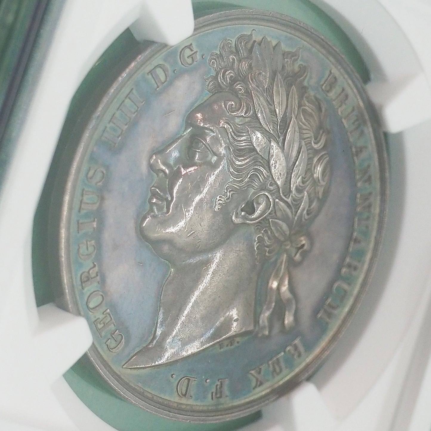 イギリス シルバーメダル ジョージ4世 王戴冠式 ベネディット・ピストリッチ 1821 UNC DETAILS CLEANED（NGC）